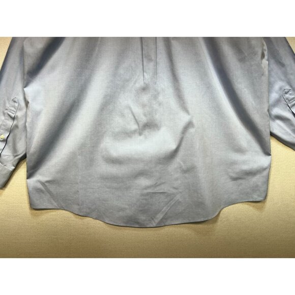 Jos. A Bank Mens Travelers Button Up Cotton Shirt Size 171/2-34 Blue Long Sleeve - Picture 13 of 13